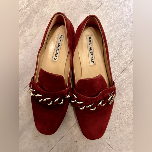 Burgundy Karl Lagerfeld Loafers - Picture 1 of 4